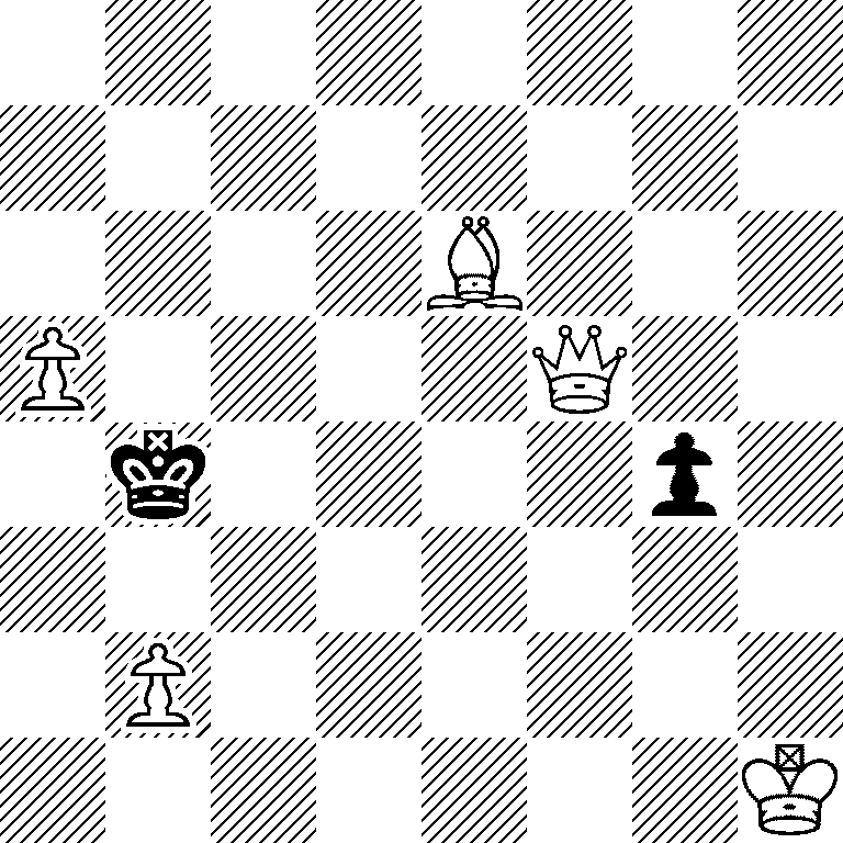 8/8/4B3/P4Q2/1k4p1/8/1P6/7K