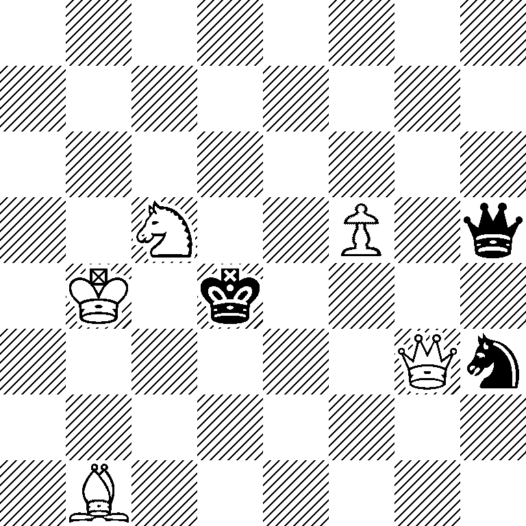 8/8/8/2N2P1q/1K1k4/6Qn/8/1B6