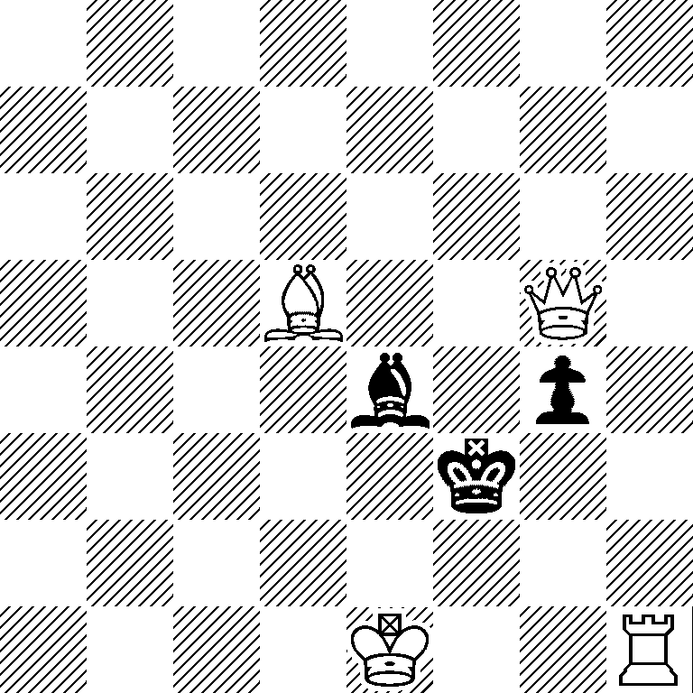 8/8/8/3B2Q1/4b1p1/5k2/8/4K2R