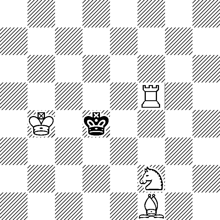 8/8/8/5R2/1K1k4/8/5N2/5B2