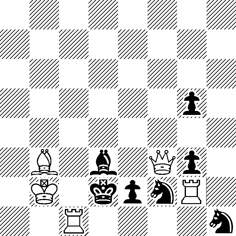 8/8/8/6p1/8/1B1b1Qp1/1K1kpnR1/2R4n