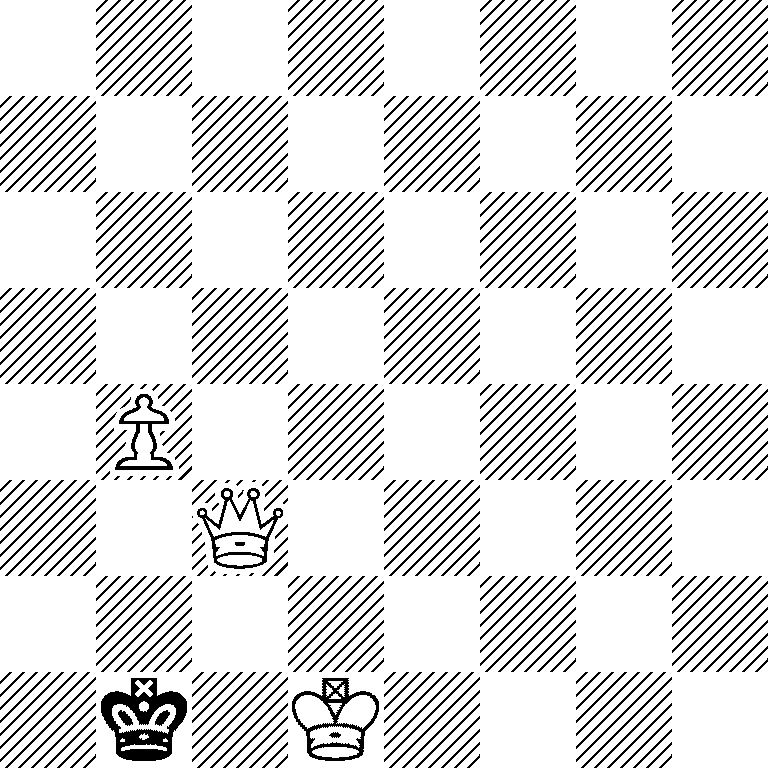 8/8/8/8/1P6/2Q5/8/1k1K4