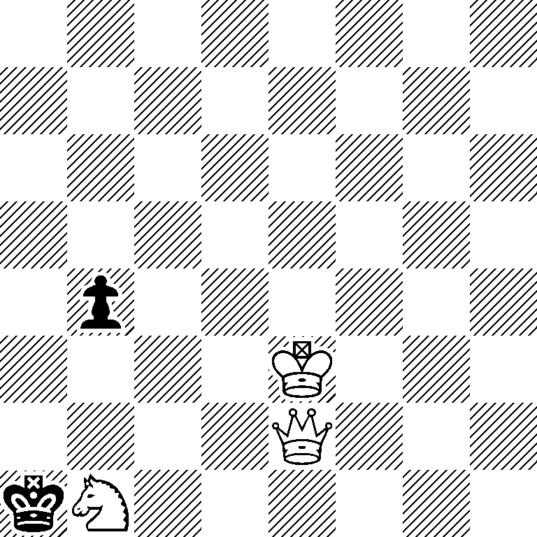 8/8/8/8/1p6/4K3/4Q3/kN6
