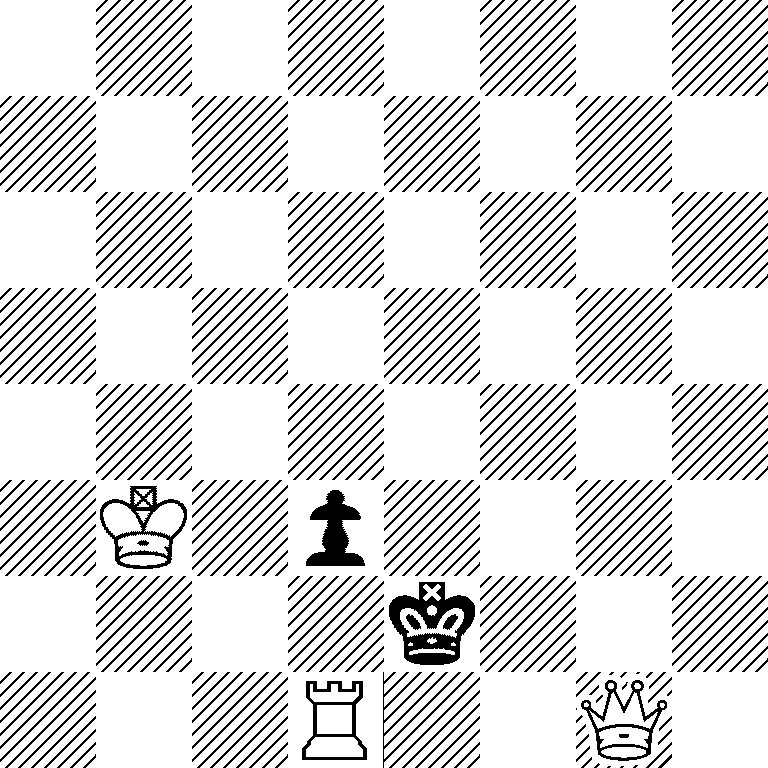 8/8/8/8/8/1K1p4/4k3/3R2Q1