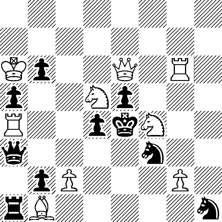 8/8/Kp2Q1R1/p2Np3/R2pkN2/q4n2/1pP3P1/rB5n