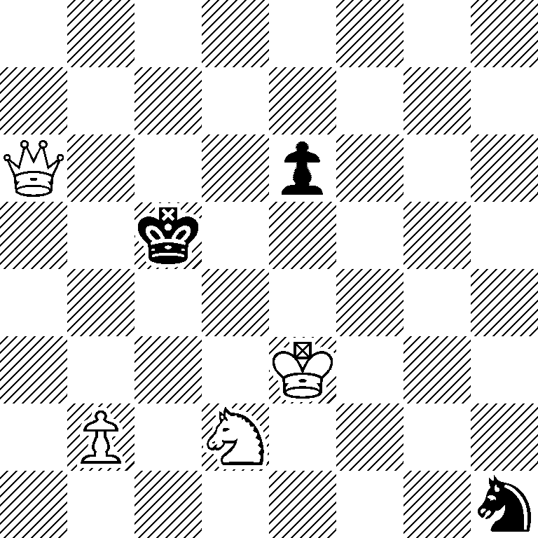 8/8/Q3p3/2k5/8/4K3/1P1N4/7n