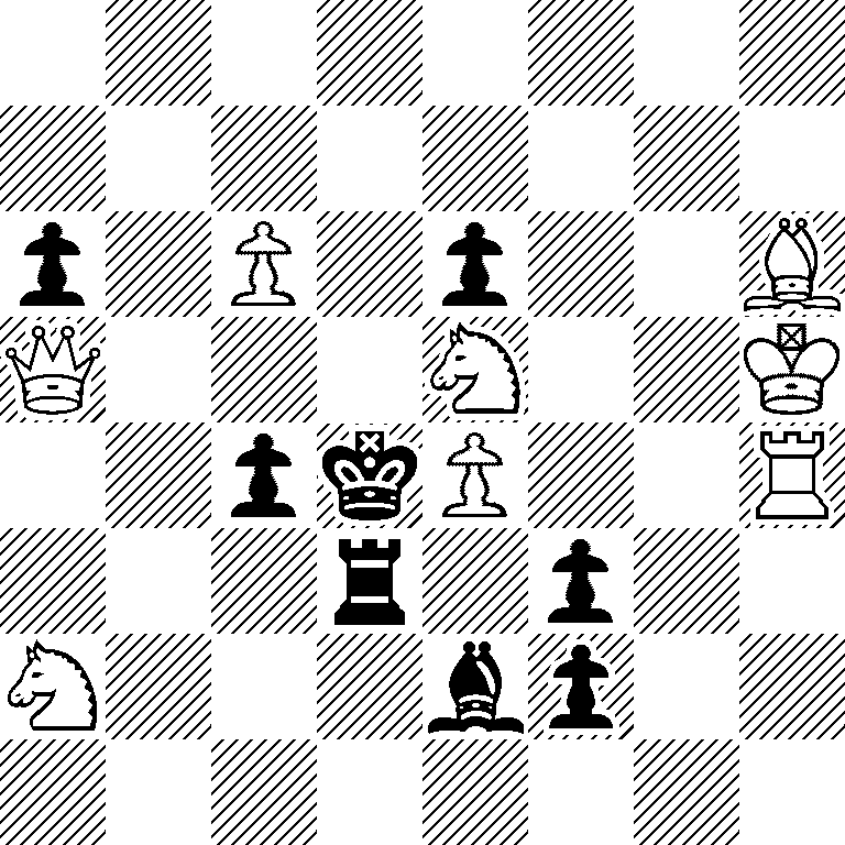 8/8/p1P1p2B/Q3N2K/2pkP2R/3r1p2/N3bp2/8