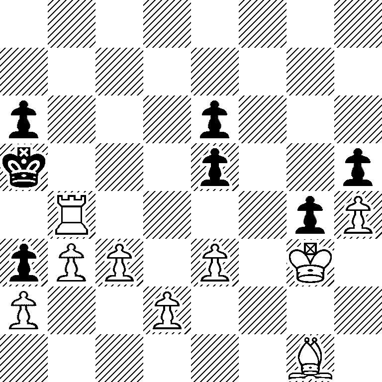 8/8/p3p3/k3p2p/1R4pP/pPP1P1K1/P2P4/6B1