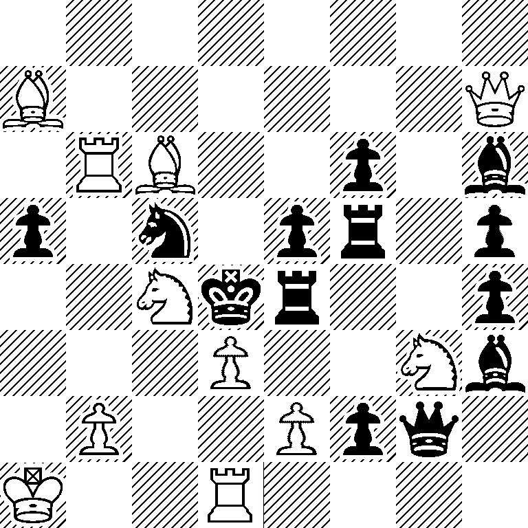 8/B6Q/1RB2p1b/p1n1pr1p/2Nkr2p/3P2Nb/1P2Ppq1/K2R4