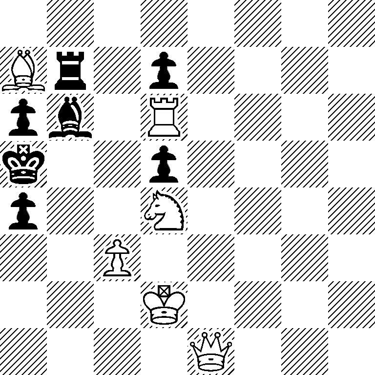 8/Br1p4/pb1R4/k2p4/p2N4/2P5/3K4/4Q3