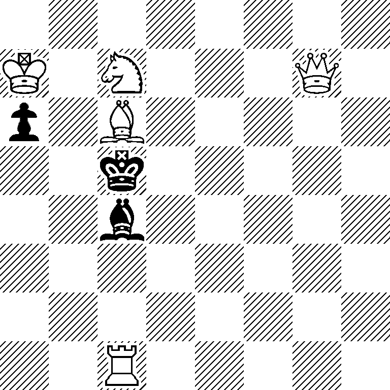 8/K1N3Q1/p1B5/2k5/2b5/8/8/2R5