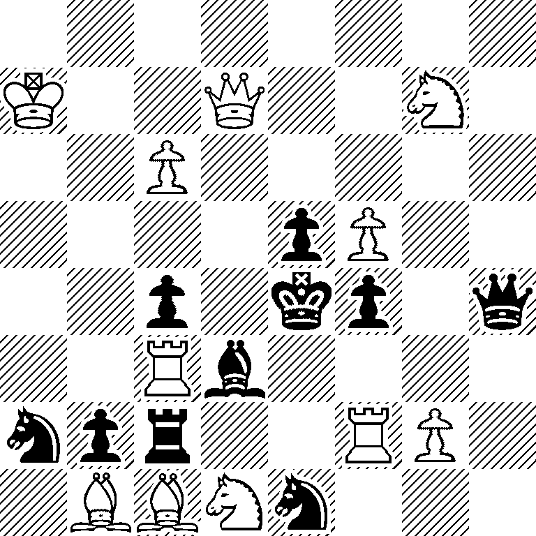 8/K2Q2N1/2P5/4pP2/2p1kp1q/2Rb4/npr2RP1/1BBNn3