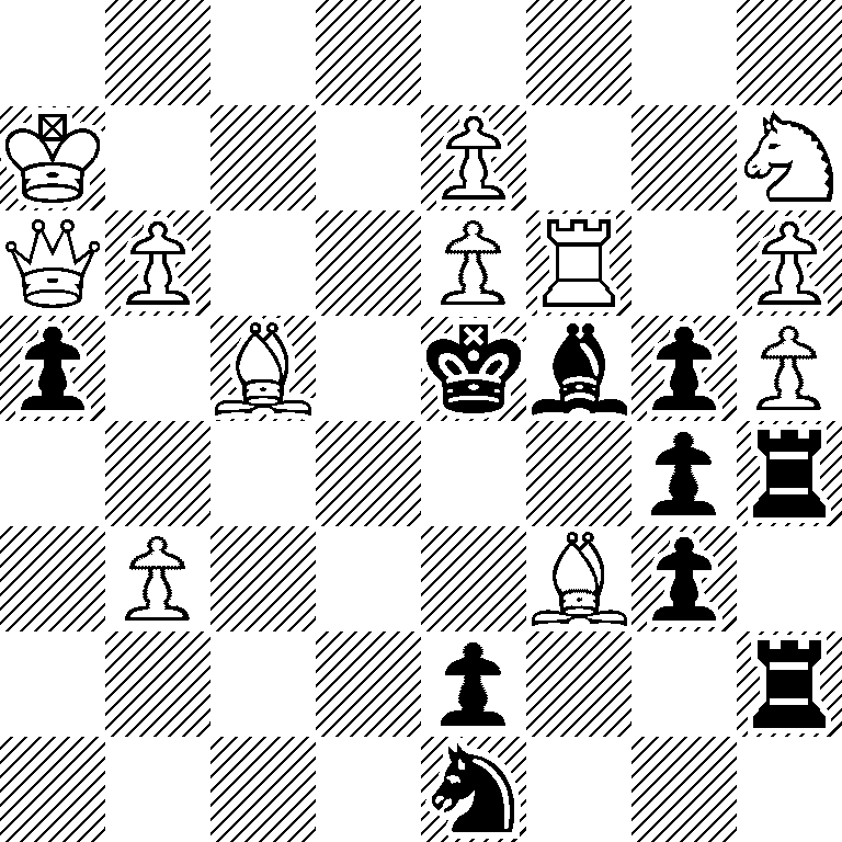 8/K3P2N/QP2PR1P/p1B1kbpP/6pr/1P3Bp1/4p2r/4n3