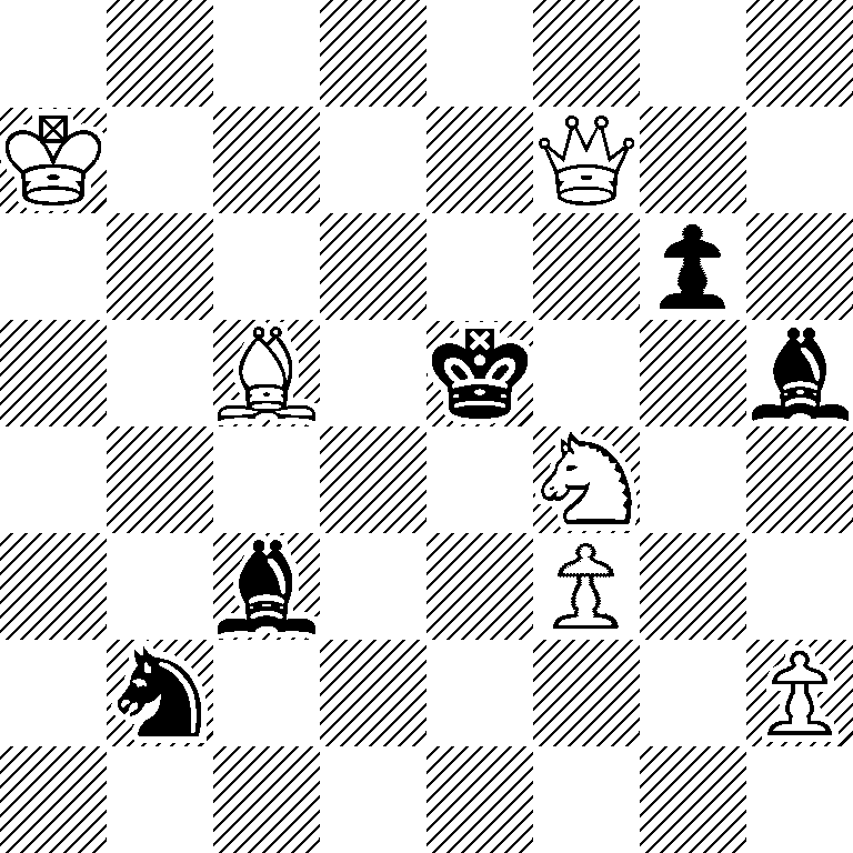 8/K4Q2/6p1/2B1k2b/5N2/2b2P2/1n5P/8