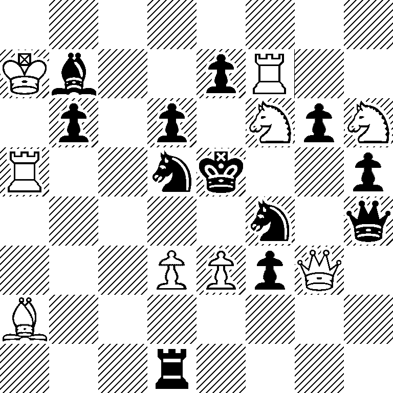 8/Kb2pR2/1p1p1NpN/R2nk2p/5n1q/3PPpQ1/B7/3r4