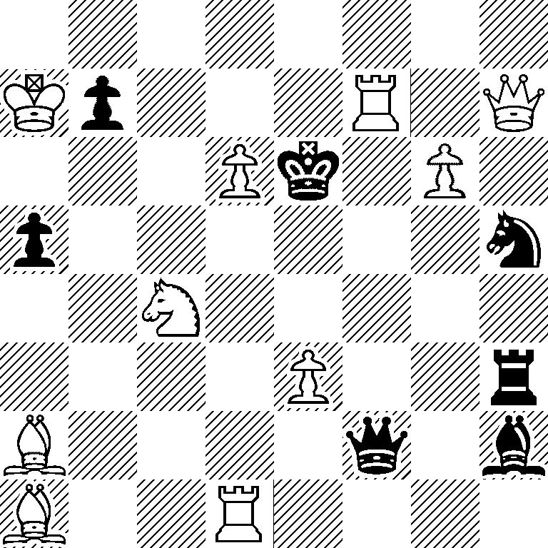 8/Kp3R1Q/3Pk1P1/p6n/2N5/4P2r/B4q1b/B2R4