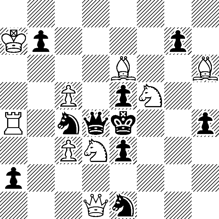 8/Kp4p1/4B2B/2P1pN2/R1nqk2p/2PNp3/p7/3Qn3
