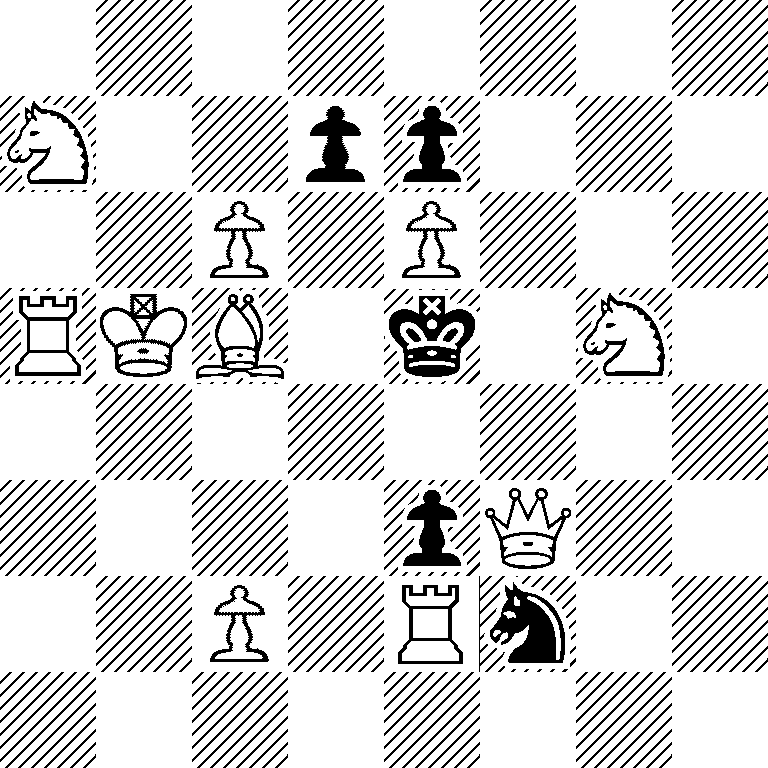 8/N2pp3/2P1P3/RKB1k1N1/8/4pQ2/2P1Rn2/8