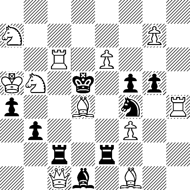 8/N5P1/2R1P3/KN1k1pp1/p2B1n1R/1p3P2/2r1r3/2Qb1B2