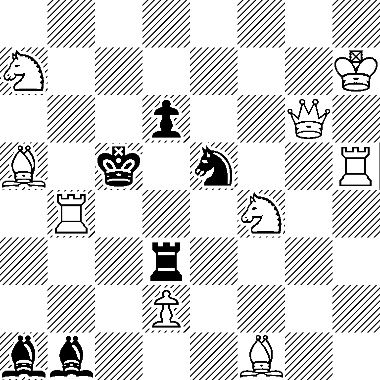 8/N6K/3p2Q1/B1k1n2R/1R3N2/3r4/3P4/bb3B2