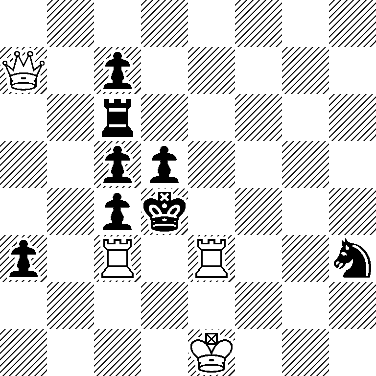 8/Q1p5/2r5/2pp4/2pk4/p1R1R2n/8/4K3