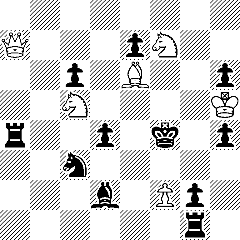 8/Q3pN2/2p1B2p/2N4K/r2p1k1p/2n5/3b1Pp1/6r1
