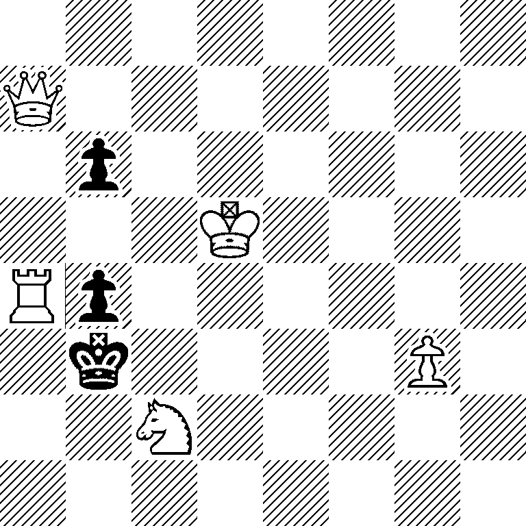 8/Q7/1p6/3K4/Rp6/1k4P1/2N5/8