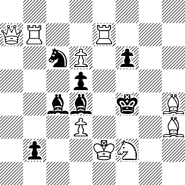 8/QR2R3/2nP1p2/3p4/2bb1k1B/3P3B/1p2KN2/8