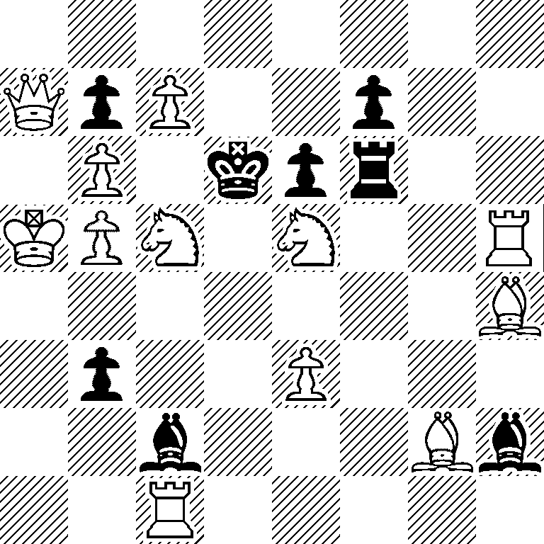 8/QpP2p2/1P1kpr2/KPN1N2R/7B/1p2P3/2b3Bb/2R5