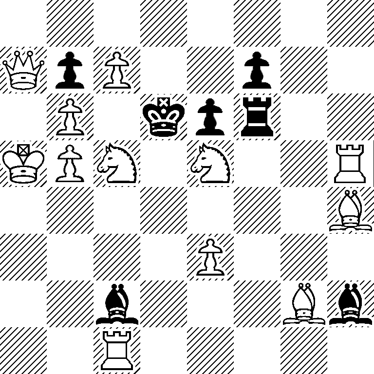 8/QpP2p2/1P1kpr2/KPN1N2R/7B/4P3/2b3Bb/2R5
