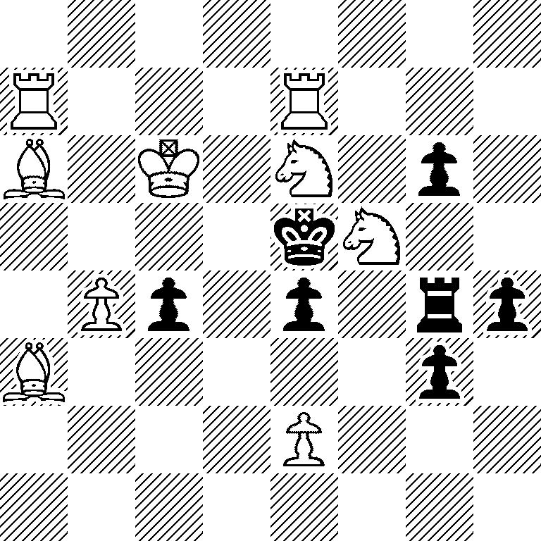 8/R3R3/B1K1N1p1/4kN2/1Pp1p1rp/B5p1/4P3/8