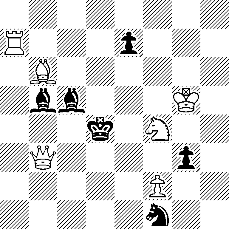 8/R3p3/1B6/1bb3K1/3k1N2/1Q4p1/5P2/5n2