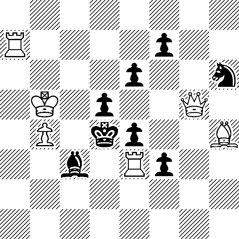 8/R4p2/4p2n/1K1p2Q1/1P1kp2B/2b1Rp2/8/8