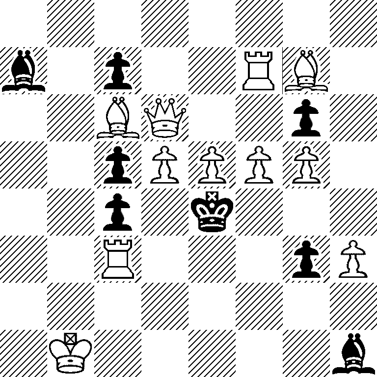 8/b1p2RB1/2BQ2p1/2pPPPP1/2p1k3/2R3pP/8/1K5b