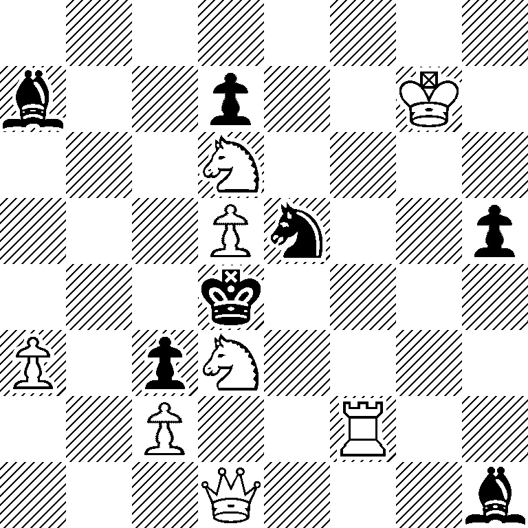 8/b2p2K1/3N4/3Pn2p/3k4/P1pN4/2P2R2/3Q3b