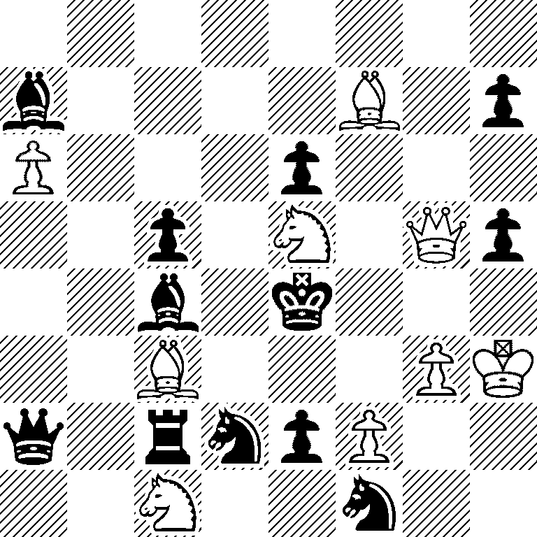 8/b4B1p/P3p3/2p1N1Qp/2b1k3/2B3PK/q1rnpP2/2N2n2