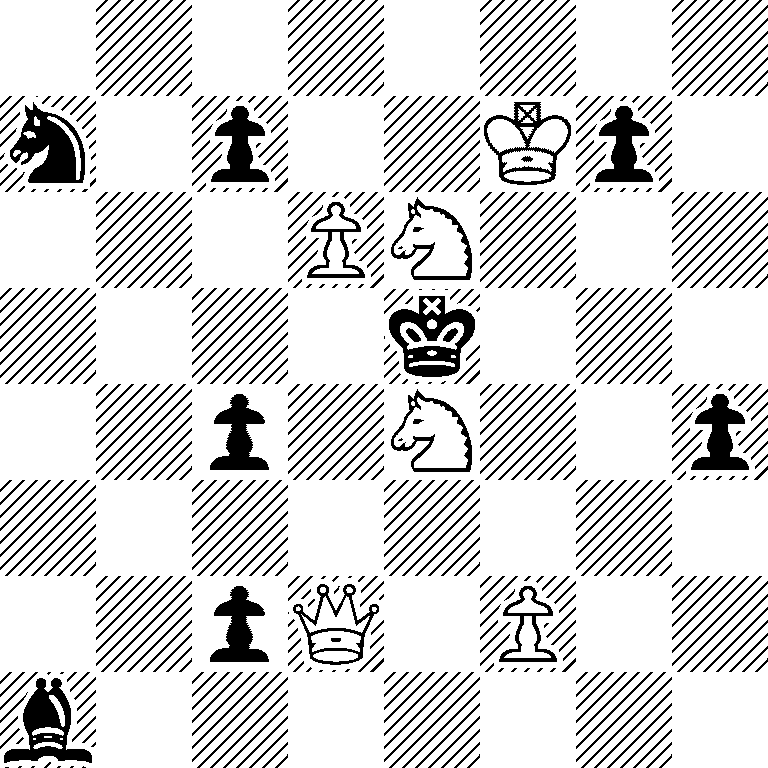 8/n1p2Kp1/3PN3/4k3/2p1N2p/8/2pQ1P2/b7