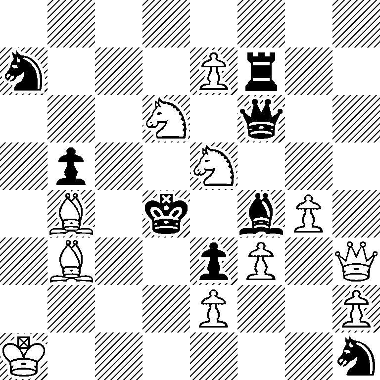 8/n3Pr2/3N1q2/1p2N3/1B1k1bP1/1B2pP1Q/4P2P/K6n