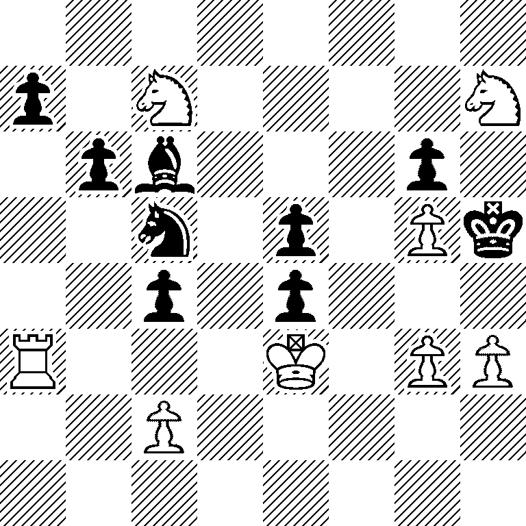 8/p1N4N/1pb3p1/2n1p1Pk/2p1p3/R3K1PP/2P5/8