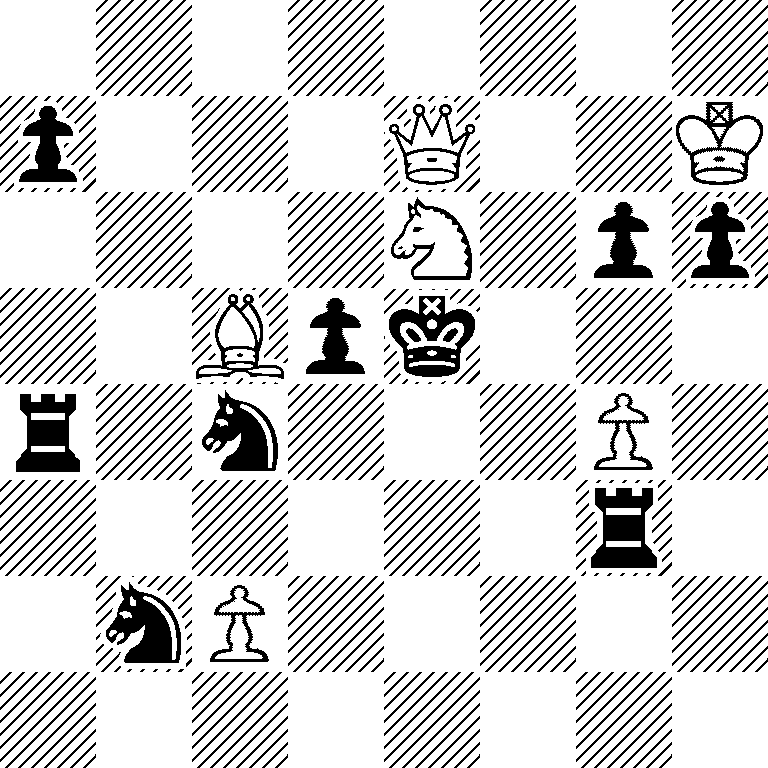 8/p3Q2K/4N1pp/2Bpk3/r1n3P1/6r1/1nP5/8