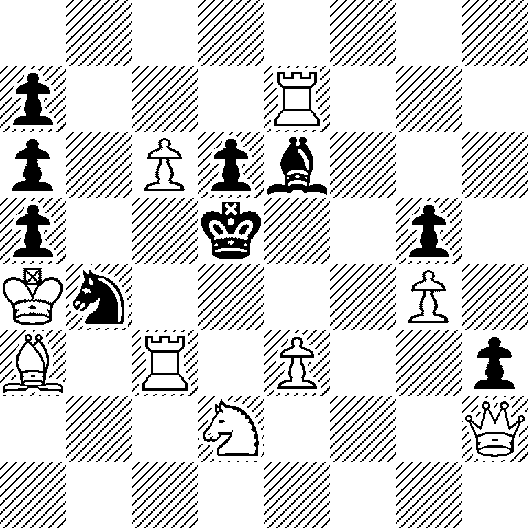 8/p3R3/p1Ppb3/p2k2p1/Kn4P1/B1R1P2p/3N3Q/8