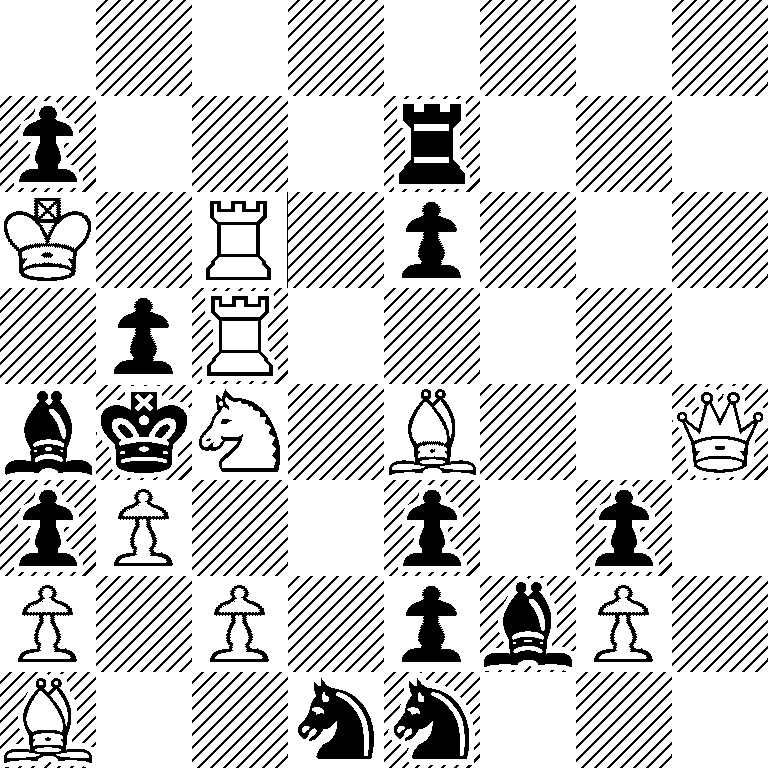 8/p3r3/K1R1p3/1pR5/bkN1B2Q/pP2p1p1/P1P1pbP1/B2nn3