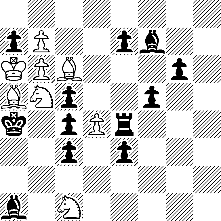 8/pP2pb2/KPB3p1/BNp2p2/k1pPr3/2p1p3/8/b1N5