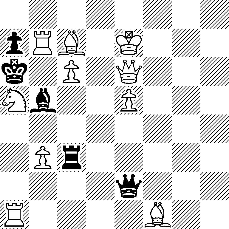 8/pRB1K3/k1P1Q3/Nb2P3/8/1Pr5/4q3/R4B2