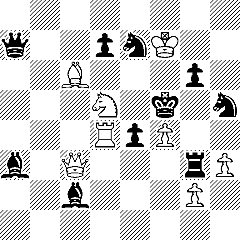 8/q2pnK2/2B3p1/3N1k1n/3RpP2/b1Q3rP/2b3P1/8