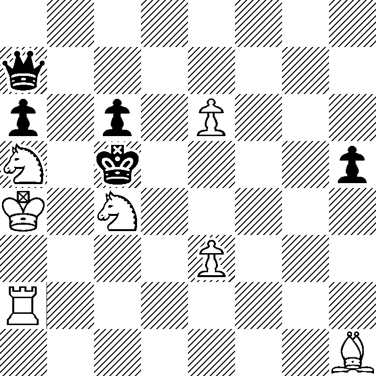 8/q7/p1p1P3/N1k4p/K1N5/4P3/R7/7B