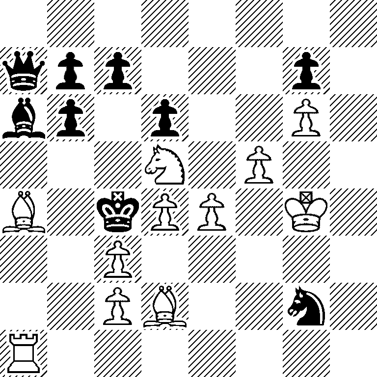 8/qpp3p1/bp1p2P1/3N1P2/B1kPP1K1/2P5/2PB2n1/R7