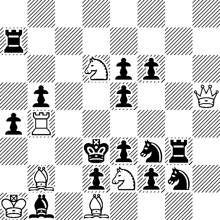 8/r7/3Npp2/1p2p2Q/pR6/3kpnr1/1B1pNpn1/Kb1B4