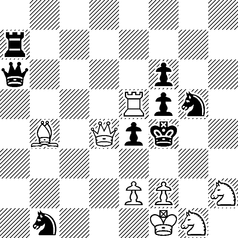 8/r7/q4p2/4Rpn1/1B1Qpk2/8/4PP1N/1n3KN1