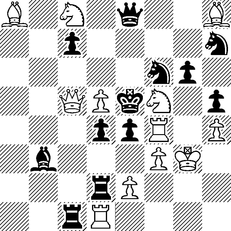 B1N1q2B/2p4n/5np1/2QPkN1p/3ppR1P/1b3PK1/3rP3/2rR4